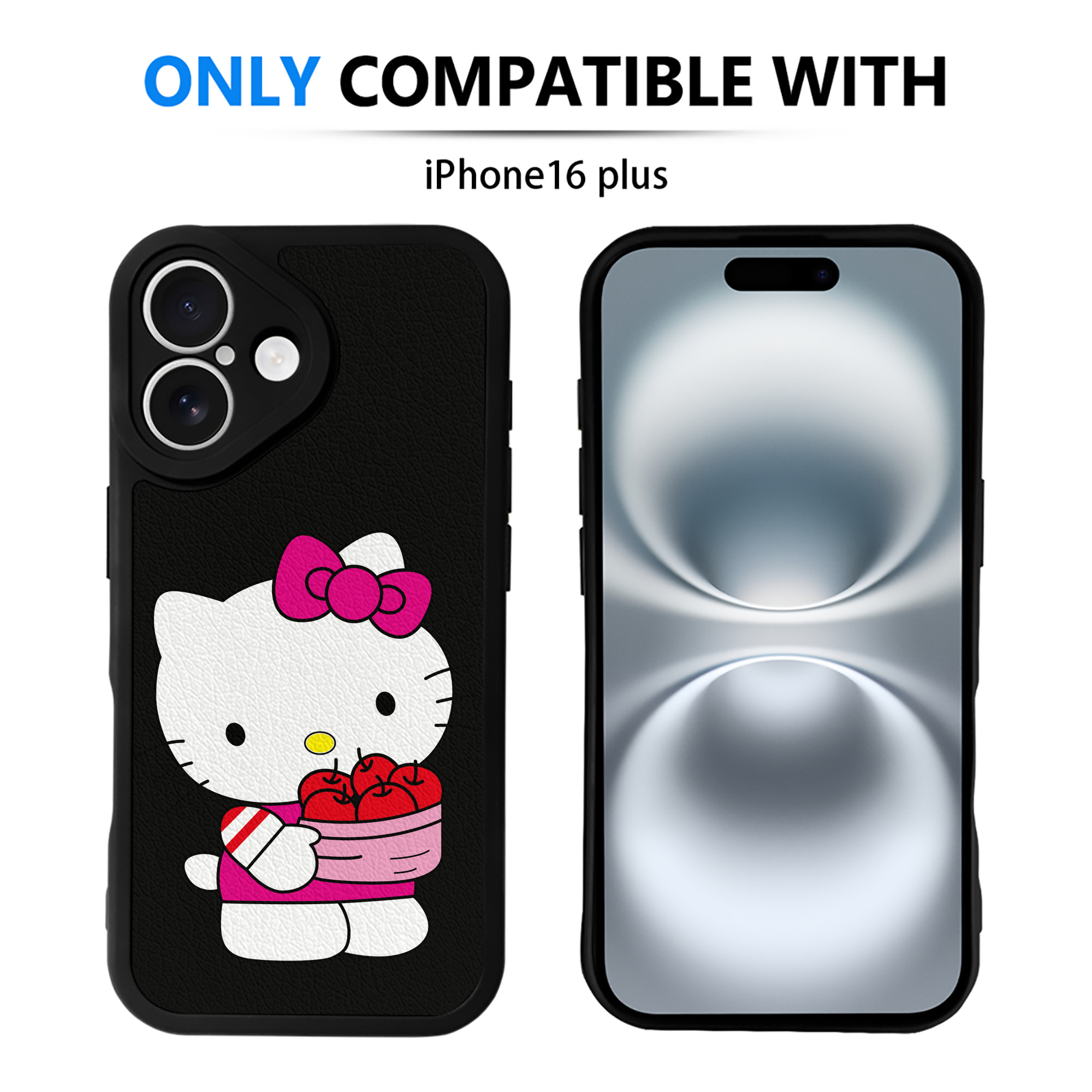 （画像用） Hello Kitty ハローキティ 【iPhone 16シリーズ対応】シリコンスマホケース（レザー調） 材質：シリコン